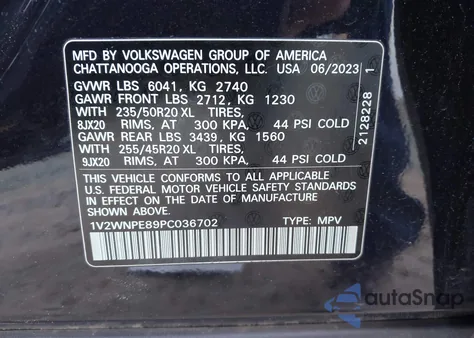 2023 Volkswagen Id.4 Awd Pro S из США, поврежденный, VIN 1V2WNPE89PC036702